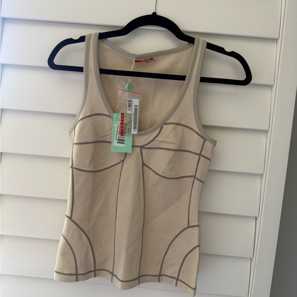 Prada Beige Sleeveless Top